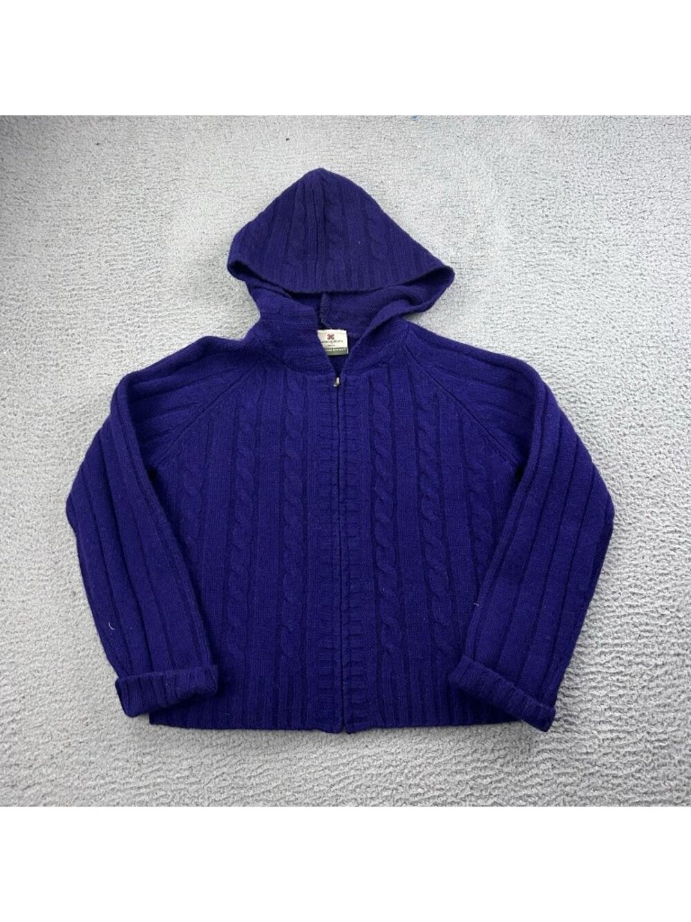Carraid Donn Full Zip Hoodie Women’s Sweater Purple Size Small Wool Ireland